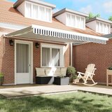 Tenda na uvlačenje antracit-bijela 4x3 m od tkanine i aluminija | shoptok.hr