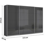 Modern Living Omara Z Drsnimi Vrati Feldkirch, Antracit Slike