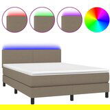 The Living Store Box spring postelja z vzmetnico LED taupe 140x200 cm blago - Box Spring Postelja, (21520718) | Shoptok.si