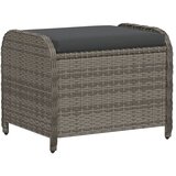  Vrtni tabure s jastukom sivi 58x46x46 cm od poliratana | shoptok.hr