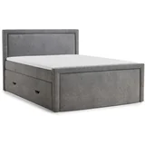 Sivi boxspring krevet s prostorom za odlaganje 200x200 cm Fresco –