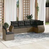  6-dijelni set vrtnih sofa od poliratana s jastucima sivi | shoptok.hr