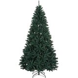  Umjetno božićno drvce tamnozeleno s kuglicama 210 cm - Tamnozelena Ø 106 x 210 cm s 300 LED dioda i ružičastim lopticama | shoptok.hr