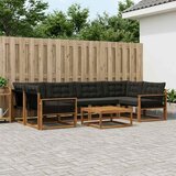  Set vanjskih sofa 7 kom. Prirodna i crna | shoptok.hr