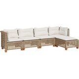  5-dijelni vrtni set sofa s jastucima bež od poliratana | shoptok.hr