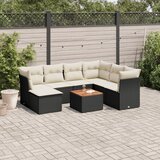  8-dijelni set vrtnih sofa od poliratana s jastucima crni | shoptok.hr