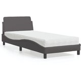  Krevet s madracem Dover sivi 90 x 200 cm od umjetne kože | shoptok.hr