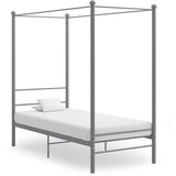 The Living Store Posteljni okvir z ogrodjem za baldahin siv kovinski 90x200 cm - Posteljni Okvir, (21492183) | Shoptok.si