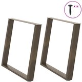  Noge za blagovaonski stol U-oblik 2 kom Prirodni čelik 90 x (72-73) cm Čelik | shoptok.hr