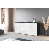 P & B Komoda Vera, Bela, Visoki Sijaj, Antracit | Shoptok.si