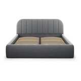 Windsor & Co Sofas Siva oblazinjena zakonska postelja s prostorom za shranjevanje z letvenim dnom 140x200 cm Juno – | Shoptok.si