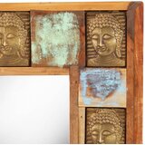  Ogledalo s likom Buddhe 50 x 50 cm od masivnog obnovljenog drva | shoptok.hr