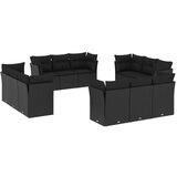  The Living Store Vrtna sedežna garnitura 12-delna z blazinami črn poli ratan - Vrtna Sedežna Garniture, (21443224) | Shoptok.si