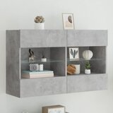  The Living Store Stenska TV omarica z LED lučkami betonsko siva 98,5x30x60,5 cm - TV Stenska Omarica, (21555528) Cene