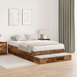  Krevet s prostorom za pohranu Staro drvo Puno drvo 120 x 190 cm | shoptok.hr