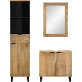  3-dijelni set kupaonskog namještaja smeđe puno drvo Mango | shoptok.hr