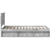  Krevetna konstrukcija Beton 90 x 200 cm Čvrsto borovo drvo | shoptok.hr
