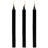 XR Brands Dark Dippers Fetish - komplet parafinskih sveč za telo - črna (3 kosi)