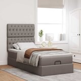  Otomanski okvir kreveta s madraca smeđesivi 80x200cm od tkanine | shoptok.hr