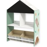 Ginger Home Dječji ormar etajerka za igračke i knjige s medvjedićem, crna ploča za pisanje, kućica FOREST | shoptok.hr