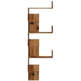 Kutna zidna polica boja drva 45x45x147 cm konstruirano drvo | shoptok.hr