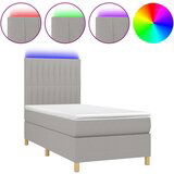  The Living Store Box spring postelja z vzmetnico LED svetlo siva 80x200 cm blago - Box Spring Postelja, (21450255) | Shoptok.si