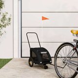 Prikolica za bicikl za ljubimce crna od tkanine i željeza | shoptok.hr