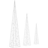 vidaXL set akrilnih okrasnih LED stožcev hladno beli 60/90/120 cm | Shoptok.si