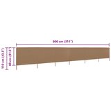  Vjetrobran sa 6 panela od tkanine 800 x 80 cm bež | shoptok.hr