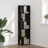 vidaXL Polica za knjige Crni hrast Konstruirano drvo 45 x 23.5 x 162.5 cm