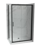 Copen Atlas Pro pravougaona tuš kabina mat crna, staklo 6mm - 100x90x195 cm | ePonuda.com