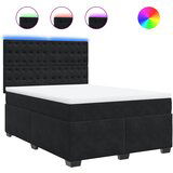 The Living Store Box spring posteljni z vzmetnico črn 140x190 cm žamet - Box Spring Postelja, (21491924) | Shoptok.si