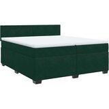  Krevet s oprugama i madracem tamnozeleni 200x200 cm baršunasti | shoptok.hr