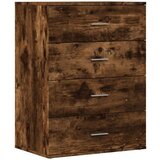  Komoda 2 kosa dimljeni hrast 60x39x80 cm inženirski les | Shoptok.si