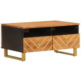 Maison Chic Klubska mizica - kavna mizica - Nizka mizica rjava in črna 80×54×40 cm trden mangov les, (21753775) Cene
