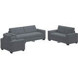  Set sofe 3 pcs Tamno siva 221 x 80 x 80 cm Baršun | shoptok.hr