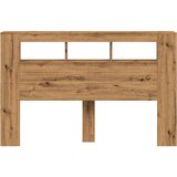 vidaXL LED posteljno vzglavje artisan hrast 160x18,5x103,5 cm inž. les | Shoptok.si