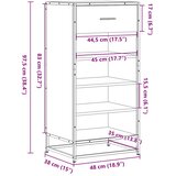  Stalak za cipele boja hrasta 48x38x97,5 cm konstruirano drvo Smeđa | Shoptok.si
