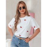 DStreet T-shirt damski w wiśnie FRUTTIKA biały | ePonuda.com