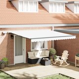 vidaXL ročna retraktibilna tenda z LED bela 400x300 cm, zamenjava tkanine za 4x3 m okvir bela Cene
