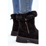 EVENTO Women's Suede Boots With Fur Black Hasiva | ePonuda.com