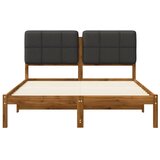  Krevetni okvir s tapiciranim uzglavljem Prirodna i tamnosiva - Prirodna i tamnosiva 140 x 190 cm | shoptok.hr