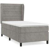 Box spring krevet s madracem svjetlosivi 80 x 200 cm baršunasti | shoptok.hr
