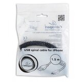 Gembird CC-LMAM-1.5M USB - Lightning spiralni kabel za sinhronizacijo in polnjenje za iPhone 1,5 m črn | Shoptok.si