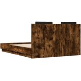  Okvir kreveta s uzglavljem LED boja dimljenog hrasta 120x190 cm | shoptok.hr