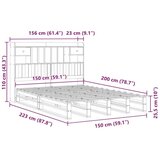  Krevet s regalom za knjige bez madraca 150 x 200 cm od borovine | shoptok.hr