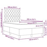 vidaXL Box Spring postelja z vzmetnico Temno modra 120x200 cm Žamet, (22080970) | Shoptok.si