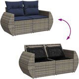  Vrtna garnitura - 8-dijelni set vrtnih sofa od poliratana s jastucima sivi - Siva 1 | shoptok.hr