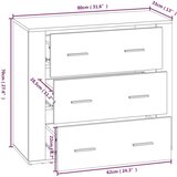  Komoda bijela 80 x 33 x 70 cm od konstruiranog drva | shoptok.hr