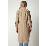  Women's Beige Belted Seasonal Trench Coat | Shoptok.si